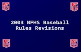 2003 NFHS Baseball Rules Revisions. Legal helmet for on-deck batter (1-1-5) As a reminder, certain personnel must wear a legal helmet that meets the.
