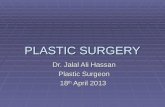 PLASTIC SURGERY Dr. Jalal Ali Hassan Plastic Surgeon 18 th April 2013.