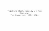 Thinking Historically at New Harmony: The Rappites, 1814-1824.