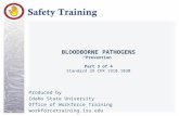 BLOODBORNE PATHOGENS “Prevention” Part 3 of 4 Standard 29 CFR 1910.1030 Produced by Idaho State University Office of Workforce Training workforcetraining.isu.edu.