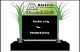 Maximizing Your Productivity. Plant Cost Depreciation Maintenance Labor Drying Asphalt Heating Electric Power Material loss Loader Aggregate Asphalt.