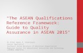 "The ASEAN Qualifications Reference Framework: Guide to Quality Assurance in ASEAN 2015" Dr Ethel Agnes P. Valenzuela Senior Specialist Southeast Asian.