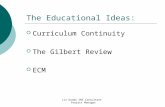 Liz Dando SNS Consultant Project Manager The Educational Ideas:  Curriculum Continuity  The Gilbert Review  ECM.