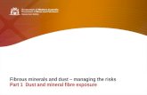 Fibrous minerals and dust – managing the risks Part 1 Dust and mineral fibre exposure.