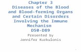 Chapter 3 Diseases of the Blood and Blood- forming Organs and Certain Disorders Involving the Immune Mechanism D50-D89 Presented by Jennifer Kurkulonis.