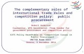 The complementary roles of international trade rules and competition policy: public procurement Robert Anderson Counsellor, WTO Secretariat (Team leader.