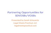 Partnering Opportunities for SDVOSBs/VOSBs Presented by Sarah Schauerte Legal Meets Practical, LLC legalmeetspractical.com.