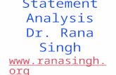 1 Financial Statement Analysis Dr. Rana Singh  98 11 828 987 .