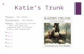 + Katie’s Trunk Author: Ann Turner Illustrator: Ron Himler Genre: Historical Fiction ~ real settings are combined with fictional events and characters.
