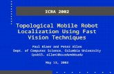 ICRA 2002 Topological Mobile Robot Localization Using Fast Vision Techniques Paul Blaer and Peter Allen Dept. of Computer Science, Columbia University.
