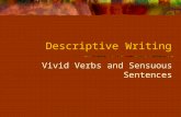Descriptive Writing Vivid Verbs and Sensuous Sentences.