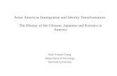 Asian American Immigration and Identity Transformation: The History of the Chinese, Japanese and Koreans in America Paul Yunsik Chang Department of Sociology.