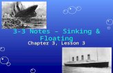 3-3 Notes – Sinking & Floating Chapter 3, Lesson 3.