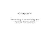 Chapter 4 Recording, Summarising and Posting Transactions