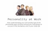 Personality at Work How understanding your personality type & the personality type of those around you contributes to success in the workplace and in your.