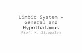 Limbic System – General and Hypothalamus Prof. K. Sivapalan.