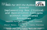 How Far Will the Rubber Band Stretch? Implementing New Clinical and Operational Concepts without Additional Resources Samantha Pelican Monson, PsyD, Clinical.