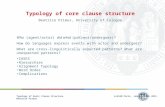 Typology of core clause structure Beatrice Primus, University of Cologne Who (agent/actor) did what (patient/undergoer)? How do languages express events.