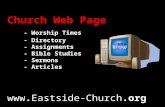Church Web Page - Worship Times - Directory - Assignments - Bible Studies - Sermons - Articles .