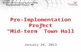 Pre-Implementation Project “Mid-term” Town Hall January 24, 2013.