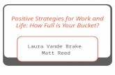 Positive Strategies for Work and Life: How Full is Your Bucket? Laura Vande Brake Matt Reed.