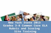 New York State 2013 Grades 3-8 Common Core ELA Rubric and Scoring Site Training.