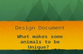 Design Document What makes some animals to be Unique?