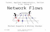 3/17/2003Tucker, Applied Combinatorics Section 4.2a 1 Network Flows Michael Duquette & Whitney Sherman Tucker, Applied Combinatorics, Section 4.2a, Group.