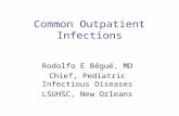 Common Outpatient Infections Rodolfo E Bégué, MD Chief, Pediatric Infectious Diseases LSUHSC, New Orleans.