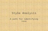 Style Analysis A path for identifying tone. Please memorize the following sentence: Toiling alone during lunch, Fred frantically developed indoor plants,