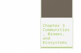 Chapter 3 Communities, Biomes, and Ecosystems 3.1 Community Ecology  A biological community is a group of interacting populations that occupy the same.