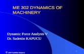 1 ME 302 DYNAMICS OF MACHINERY Dynamic Force Analysis V Dr. Sadettin KAPUCU © 2007 Sadettin Kapucu.