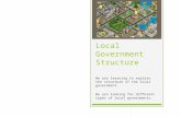 Local Government Structure We are learning to explain the structure of the local government. We are looking for different types of local governments.