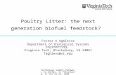 Technology Summit-Pathways to Energy. St Petersburg, FL May 21-23, 2008 Poultry Litter: the next generation biofuel feedstock? Foster A Agblevor Department.
