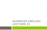 BUSINESS ENGLISH LECTURE 21 1. Synopsis  Report Writing Proposal writing Requirements Contents Format Anatomy Strategies Types of proposals.