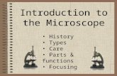 Introduction to the Microscope History Types Care Parts & functions Focusing.