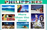 More than the Usual. Outline  About the Philippines and Philippine Tourism  Popular Places and Suggested Activities:  Metro Manila  Cebu  Bohol