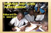 DAMAGE AND LOSS ASSESSMENT Education sector. 1.Effects of disasters in education 2.Procedure for damage and loss assessment 3.Results of recent assessment.