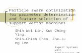 Particle swarm optimization for parameter determination and feature selection of support vector machines Shih-Wei Lin, Kuo-Ching Ying, Shih-Chieh Chen,