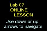 1 Lab 07 ONLINE LESSON Use down or up arrows to navigate.
