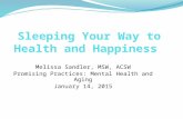 Melissa Sandler, MSW, ACSW Promising Practices: Mental Health and Aging January 14, 2015.