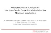 TOKAI CARBON CO., LTD. Global Leader of Carbon Materials Microstructural Analysis of Nuclear-Grade Graphite Materials after Neutron Irradiation K.Takizawa.