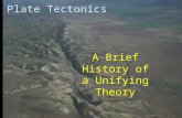 Plate Tectonics A Brief History of a Unifying Theory.