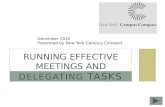 DELEGATING TASKS RUNNING EFFECTIVE MEETINGS AND December 2012 Presented by New York Campus Compact.