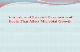 Intrinsic and Extrinsic Parameters of Foods That Affect Microbial Growth.