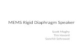 MEMS Rigid Diaphragm Speaker Scott Maghy Tim Havard Sanchit Sehrawat.