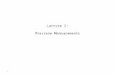 Lecture 2: Pressure Measurements 1. Pressure Pressure is the force per unit area that a liquid or gas exerts on its surroundings, such as the force or.