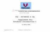 Supplement 01 (a)Database-Introduction-1 Supplement 01a Database-Introduction-1 HSQ - DATABASES & SQL And Franchise Colleges By MANSHA NAWAZ.