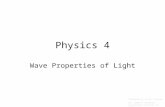 Physics 4 Wave Properties of Light Prepared by Vince Zaccone For Campus Learning Assistance Services at UCSB.
