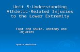 Unit 5:Understanding Athletic- Related Injuries to the Lower Extremity Foot and Ankle, Anatomy and Injuries Sports Medicine.